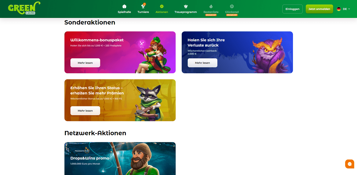 green casino bonus ohne einzahlung